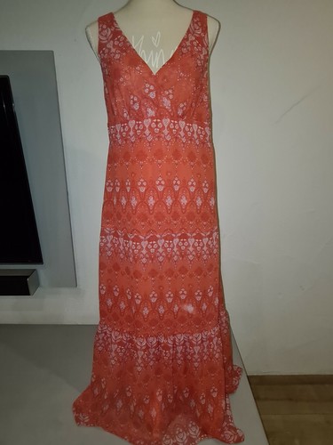 Kleid bodenlang 38 koralle - bodenlang,