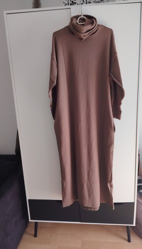 Bodenlanges camel strickkleid - camel,
