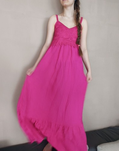 Maxikleid bodenlang kleid pink - kleid,